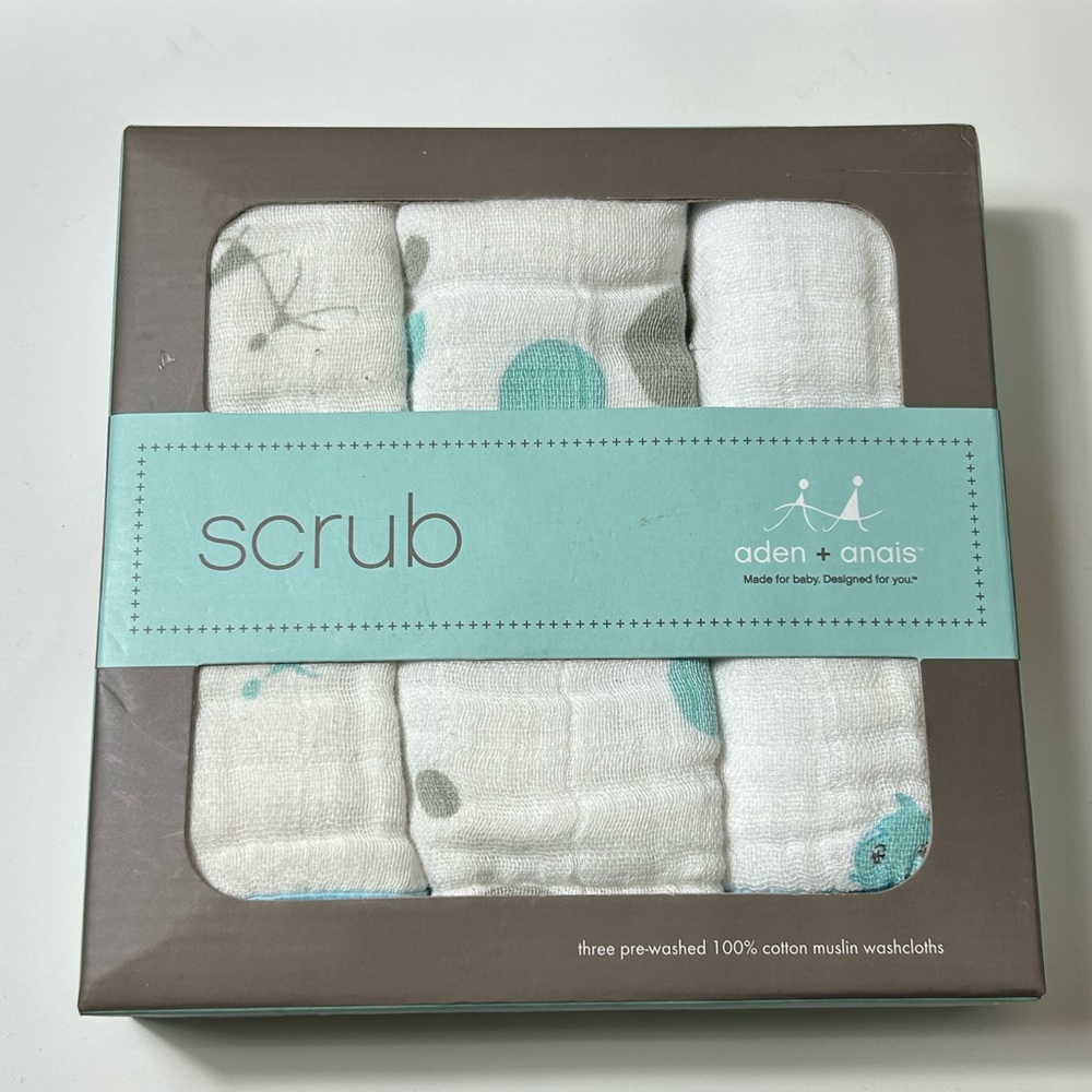 Brand new aden + anais Washcloth Set - Aqua Box